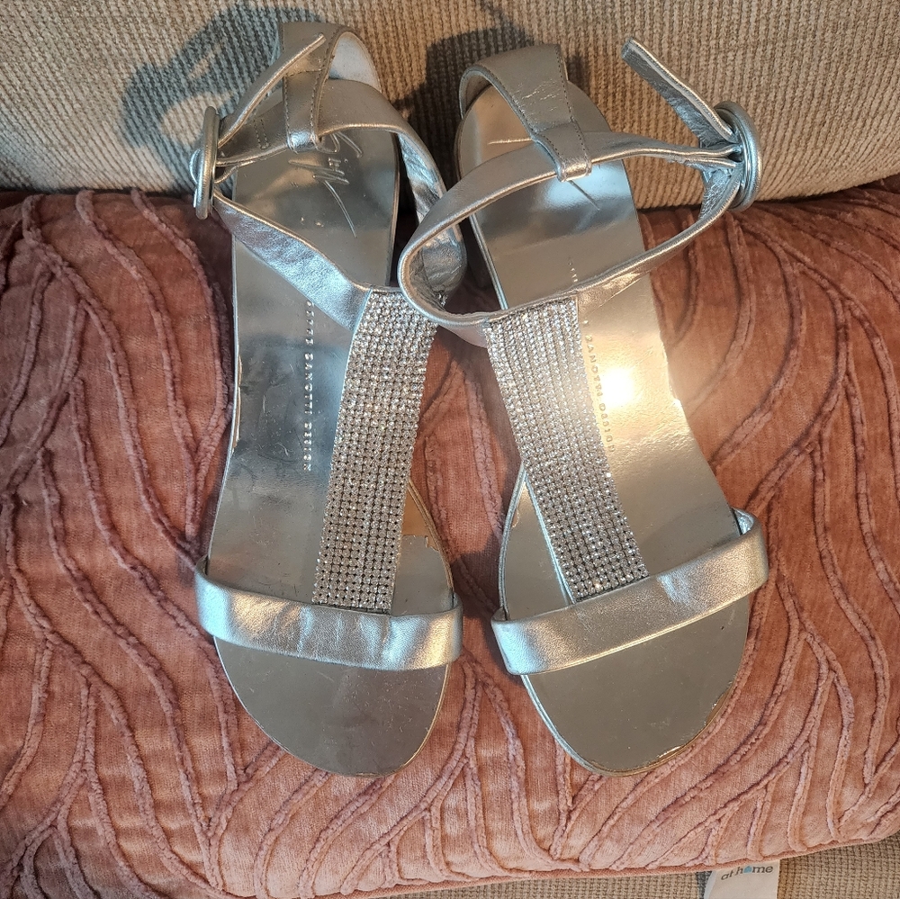 Giuseppe Zanotti Silver Strappy Sandals